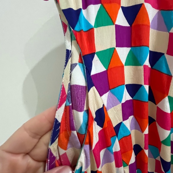 Kate Spade Multicolor Tile Silk Blaire Midi Dress - Picture 4 of 10